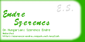 endre szerencs business card